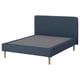 LYNGÖR Slatted mattress base, incl leg and headboard/Kilanda dark blue, 180x200 cm