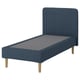 LYNGÖR Slatted mattress base, incl leg and headboard/Kilanda dark blue, 90x200 cm
