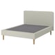 LYNGÖR Slatted mattress base, incl leg and headboard/Knisa light beige, 140x200 cm