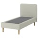 LYNGÖR Slatted mattress base, incl leg and headboard/Knisa light beige, 90x200 cm