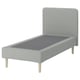 LYNGÖR Slatted mattress base, incl leg and headboard/Tibbleby beige/grey, 90x200 cm