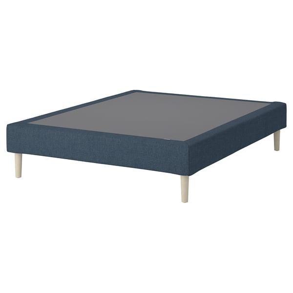 LYNGÖR Slatted mattress base, incl leg/Kilanda dark blue, 140x200 cm