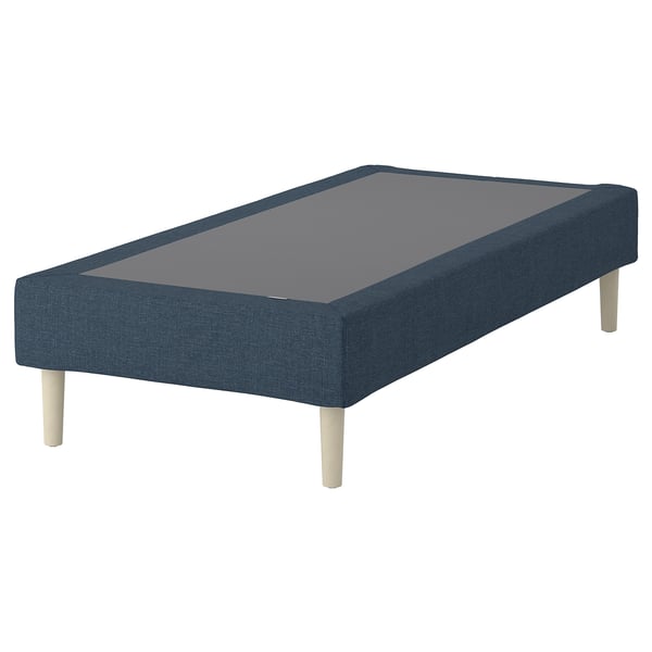 LYNGÖR Slatted mattress base, incl leg/Kilanda dark blue, 90x200 cm