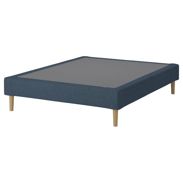 LYNGÖR Slatted mattress base, incl leg/Kilanda dark blue, 180x200 cm