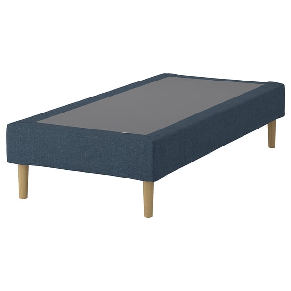 LYNGÖR Slatted mattress base, incl leg/Kilanda dark blue, 90x200 cm