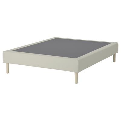 LYNGÖR Slatted mattress base, incl leg/Knisa light beige, 180x200 cm
