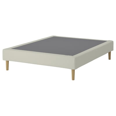 LYNGÖR Slatted mattress base, incl leg/Knisa light beige, 180x200 cm