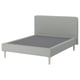 LYNGÖR Spring mattress base, incl leg and headboard/Tibbleby beige/grey, 160x200 cm