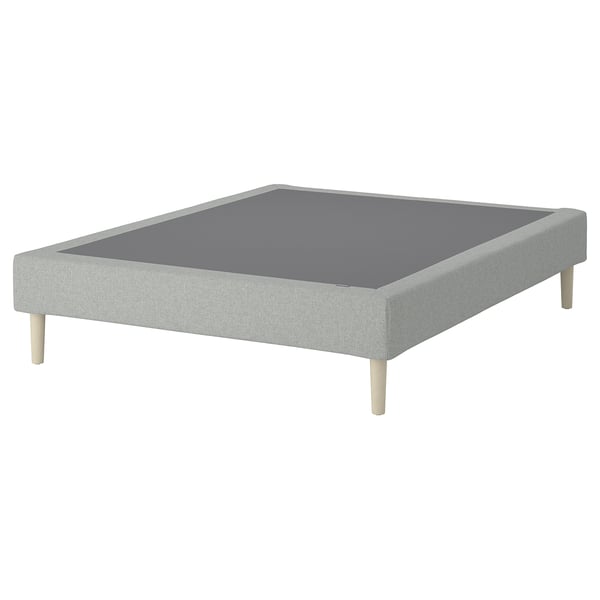 LYNGÖR Spring mattress base, incl leg/Tibbleby beige/grey, 160x200 cm