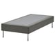 Gray LYNGÖR bed base with metal legs.