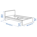 MALM Bed frame, high, white stained oak veneer, 90x200 cm