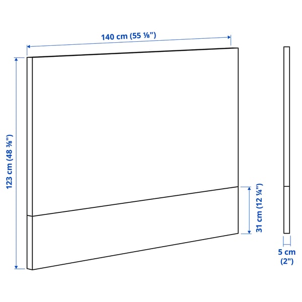 Illustration with measurements for the product: MALM.