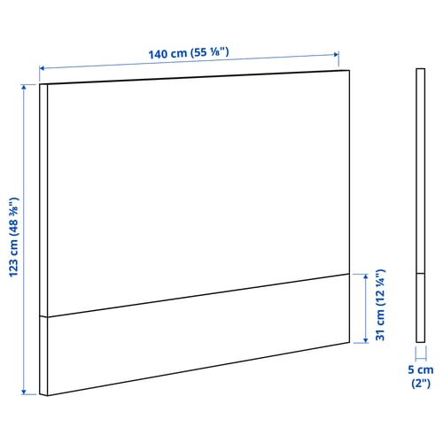 Illustration with measurements for the product: MALM.