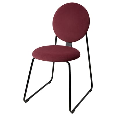 MÅNHULT chair: red, metal frame, round seat & back, modern design.