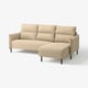 MANNARP 3-seat sofa with chaise longue, Saxemara grey-beige