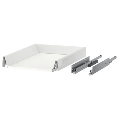 MAXIMERA white drawer set. Steel runners, melamine bottom. Organizes and pulls out fully.
