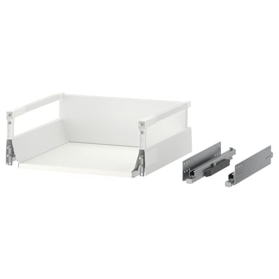 MAXIMERA drawer kit: white, metal rails, soft-close, 25-year guarantee.