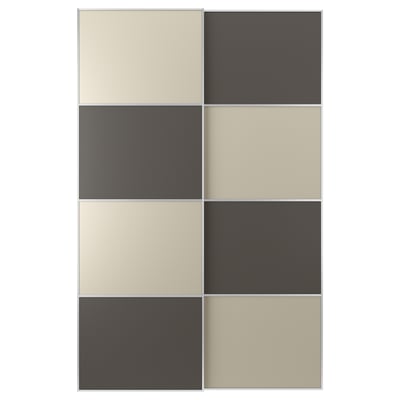 Black & beige MEHAMN sliding door with minimalist design & soft-close