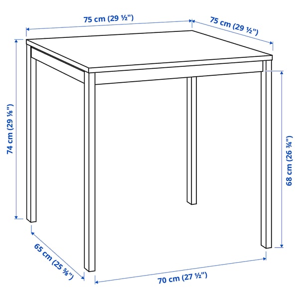 Illustration with measurements for the product: MELLTORP.
