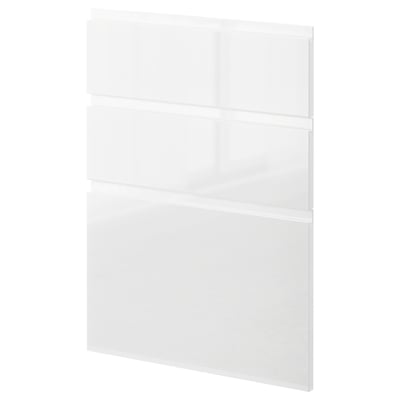 White METOD kitchen cabinet with high gloss finish and sleek handles, featuring a modern rectangular design.