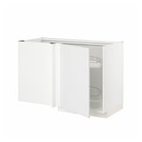 White METOD kitchen cabinet with two pull-out shelves for easy access.