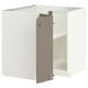METOD Corner base cabinet with shelf, white/Voxtorp high-gloss dark grey-brown, 88x88 cm