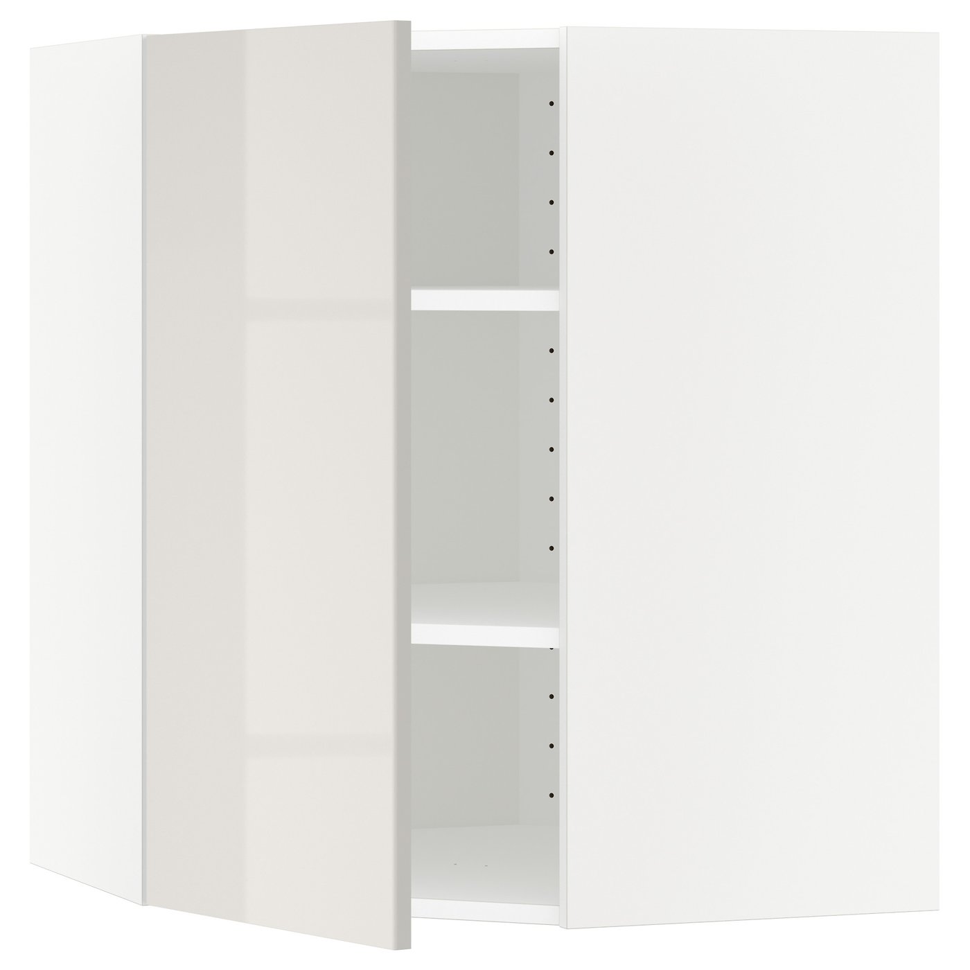 METOD Corner wall cabinet with shelves - white, Ringhult ...