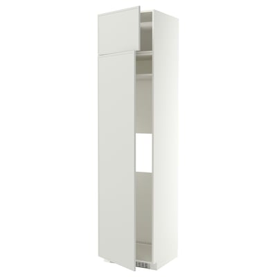 METOD Hi cab f fridge or freezer w 2 drs, white/Aspudden light grey, 60x60x240 cm