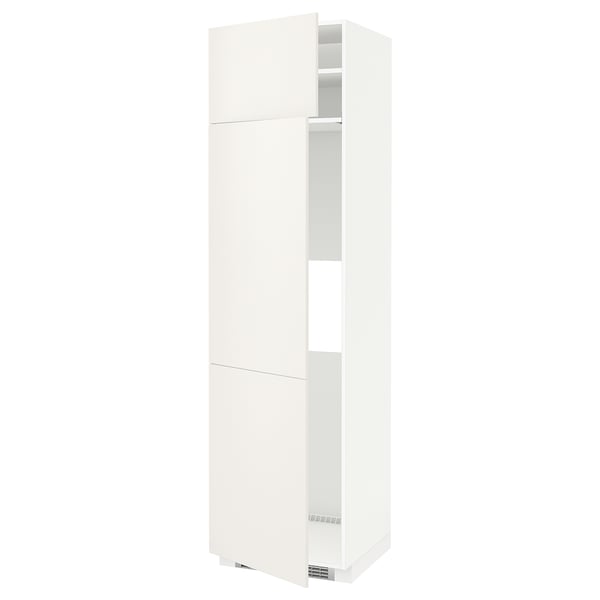 White METOD cabinet with smooth veddinge fronts, adjustable shelves, and sturdy frame.