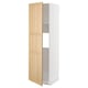 This image shows a white and light wooden kitchen cabinet from the METOD system, featuring two doors and a single internal shelf.