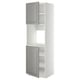 METOD kitchen unit, soft grey, tall with doors, white shelves, traditional style.