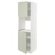 A METOD kitchen cabinet with stensund green doors, showcasing a vertical design with adjustable shelves and a 25-year guarantee.