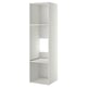 METOD white kitchen cabinet, tall, square, 2 shelves, melamine.