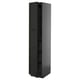 Black METOD kitchen cabinet, tall with two doors, beveled edges, ash finish, modern design.