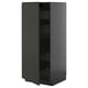 Black matte METOD kitchen cabinet with smooth handle and adjustable shelves.
