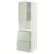 A METOD kitchen cabinet in green with light grey drawers, featuring a modern design and sturdy construction.
