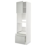 White METOD cabinet with light grey drawers and doors, modern design.