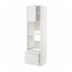 White METOD kitchen cabinet with pull-out drawer and shelves.