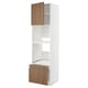METOD kitchen unit, white & walnut, vertical, with shelves & drawers.