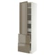METOD / MAXIMERA Hi cab w shlvs/4 drawers/dr/2 frnts, white/VOXTORP high-gloss dark grey-brown vertical, 60x60x220 cm