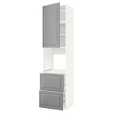 METOD kitchen unit with grey bodbyn soft-close drawers and cabinet.