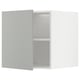 Light grey METOD kitchen cabinet, minimalist design, with sleek handle-less door, clean lines, and a modern look.