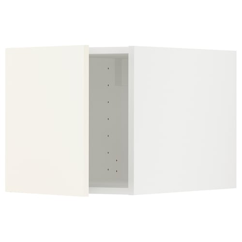 White METOD kitchen unit with vallstena doors featuring sleek design and modern hardware.