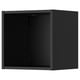 Black METOD kitchen wall cabinet, square shape, open design.