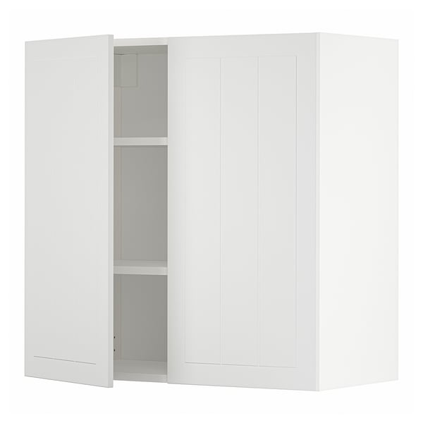 Toestand landbouw bar METOD Wall cabinet with shelves/2 doors, white/Stensund white, 80x80 cm -  IKEA