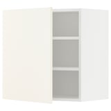 METOD kitchen cabinet: white, rectangular, with three shelves, open door.