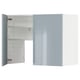 A modern, grey-blue high-gloss METOD cabinet with an adjustable shelf and reversible door.