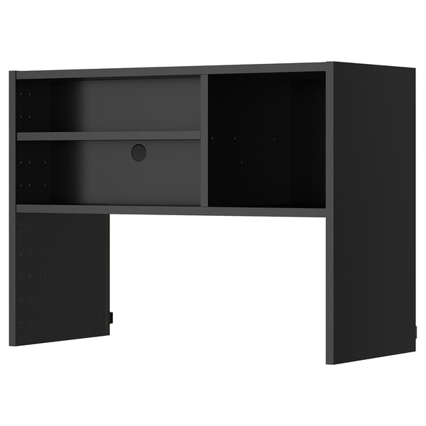 METOD black kitchen wall cabinet; rectangular, sleek, modern, black finish, melamine surface.