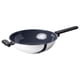 Midagsmat wok, silver with black handle, ceramic non-stick, round shape, efficient design.