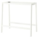 A white MITTZON metal table frame with square legs, simple design.
